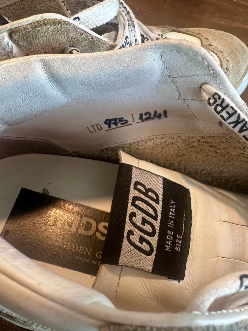 Golden Goose Francy High Top Sneakers White Leather Tan Suede Size 36/6 - Picture 8 of 16